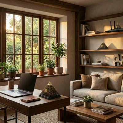 PIRAMIDE ORGONITA SHUNGITA Y BRONCE