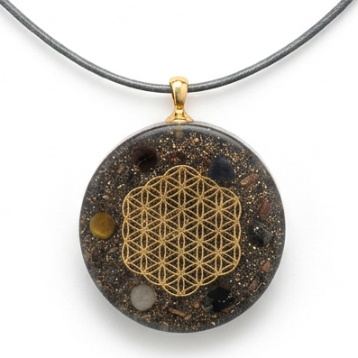 COLGANTE DE ORGONITA FLOR DE VIDA Y CHAKRAS