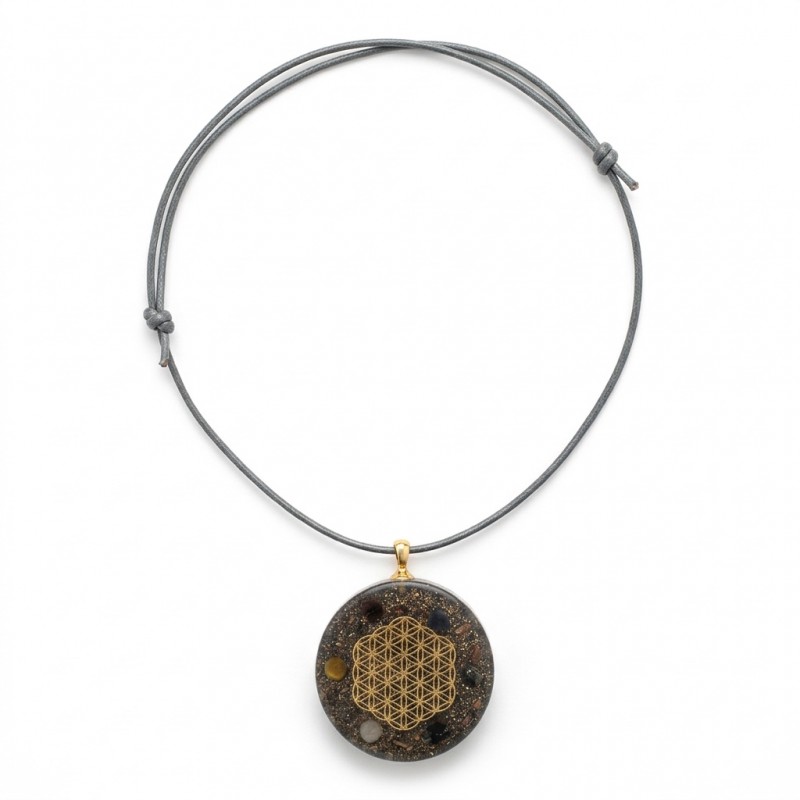 COLGANTE DE ORGONITA FLOR DE VIDA Y CHAKRAS